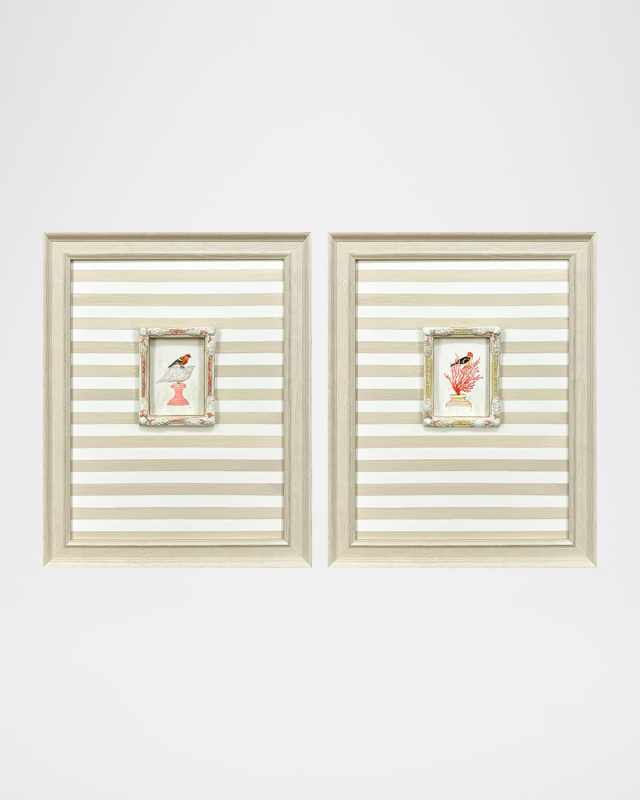 "Underwater Collage II" Multi-Media Wall Art, Set of 2
